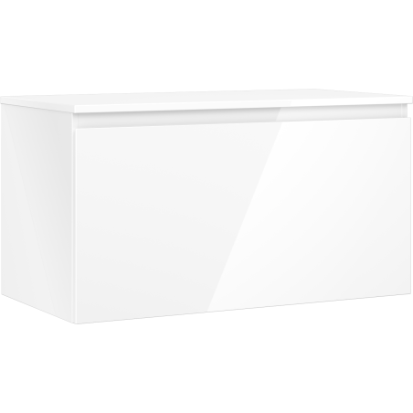 Mexen Orio vonios spintelė po praustuvu 90 cm su stalviršiu, 1 stalčius, blizgi balta - 91A10-09047-1-BFC00