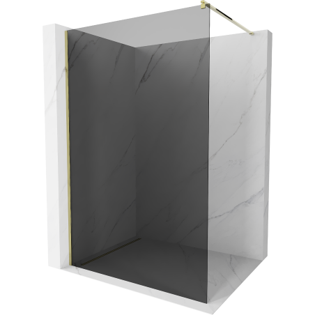 Mexen Kioto dušo pertvara Walk-in 80 x 200 cm, grafitas 8 mm, auksinė - 800-080-101-50-40