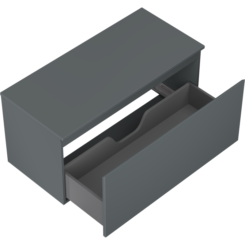 Mexen Orio vonios spintelė po kriaukle 100 cm su stalviršiu, 1 stalčius, grafito matas - 91A10-10047-1-BFC66