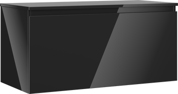 Mexen Orio vonios spintelė po praustuvu 100 cm su stalviršiu, 1 stalčius, juoda blizgi - 91A10-10047-1-BFC70