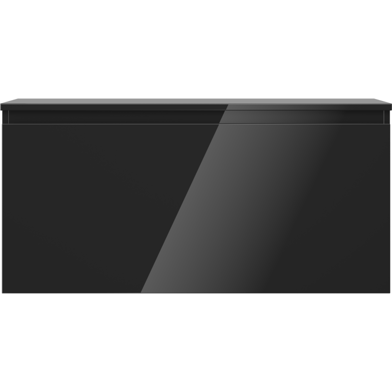 Mexen Orio vonios spintelė po praustuvu 100 cm su stalviršiu, 1 stalčius, juoda blizgi - 91A10-10047-1-BFC70