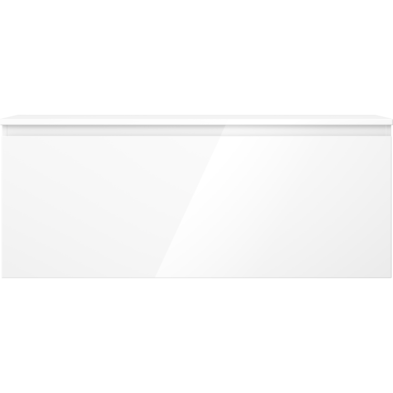 Mexen Orio vonios spintele po praustuvu 120 cm su stalviršiu, 1 stalčius, blizgi balta - 91A10-12047-1-BFC00