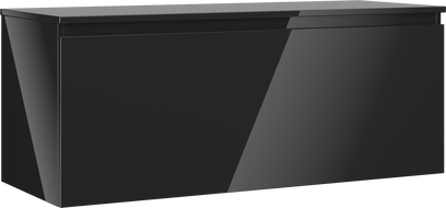 Mexen Orio vonios spintelė po praustuvu 120 cm su stalviršiu, 1 stalčius, juodas blizgus - 91A10-12047-1-BFC70
