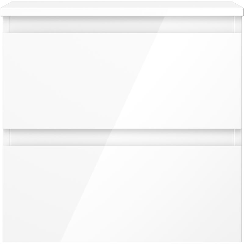 Mexen Orio vonios kambario spintelė po praustuvu 50 cm su stalviršiu, 2 stalčiai, blizganti balta - 91A10-05047-2-BFFC00