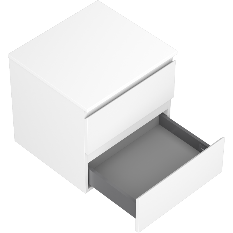 Mexen Orio vonios spintelė po praustuvu 50 cm su stalviršiu, 2 stalčiai, balta matinė - 91A10-05047-2-BFFC01