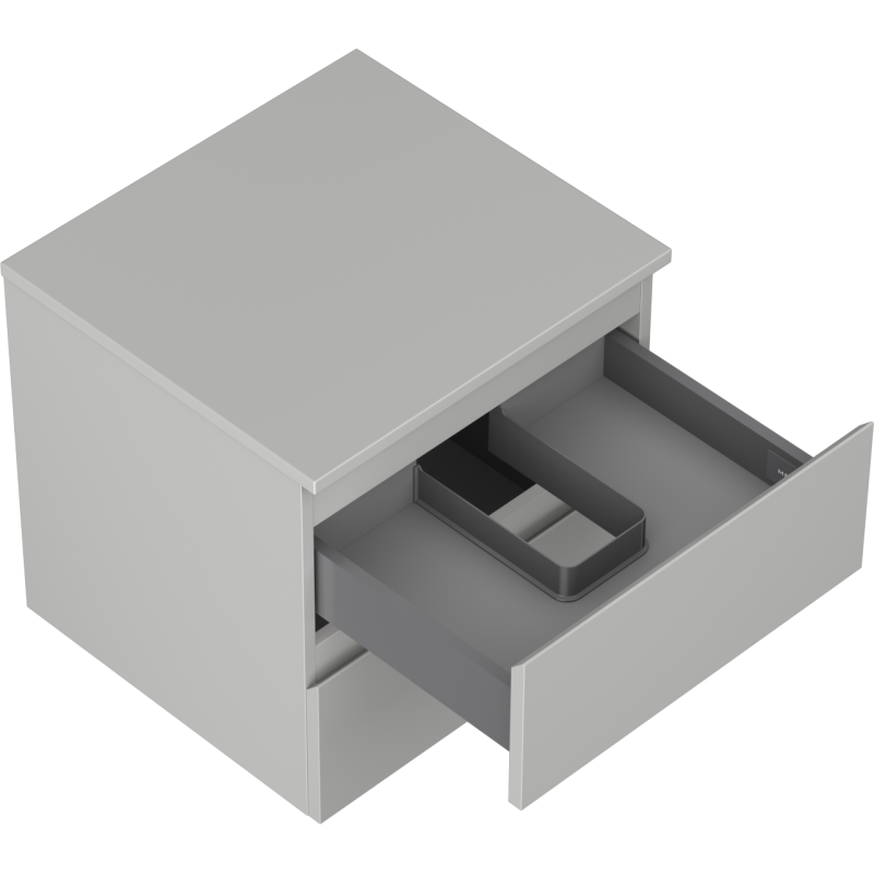 Mexen Orio vonios spintelė po praustuvu 50 cm su stalviršiu, 2 stalčiai, pilka matinė - 91A10-05047-2-BFFC62