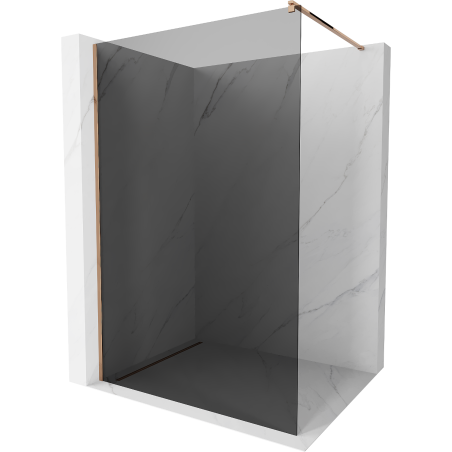 Mexen Kioto dušo siena Walk-in 80 x 200 cm, grafitas 8 mm, rožinis auksas - 800-080-101-60-40