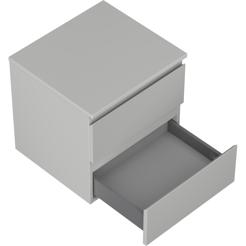 Mexen Orio vonios spintelė po praustuvu 50 cm su stalviršiu, 2 stalčiai, pilka matinė - 91A10-05047-2-BFFC62