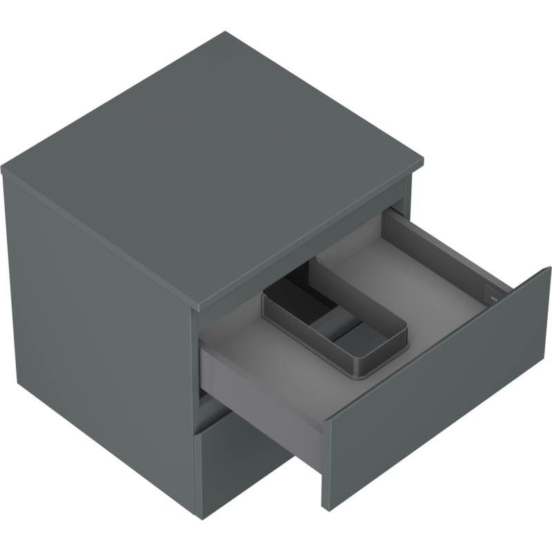 Mexen Orio vonios spintelė po kriaukle 50 cm su stalviršiu, 2 stalčiai, matinė grafito spalva - 91A10-05047-2-BFFC66