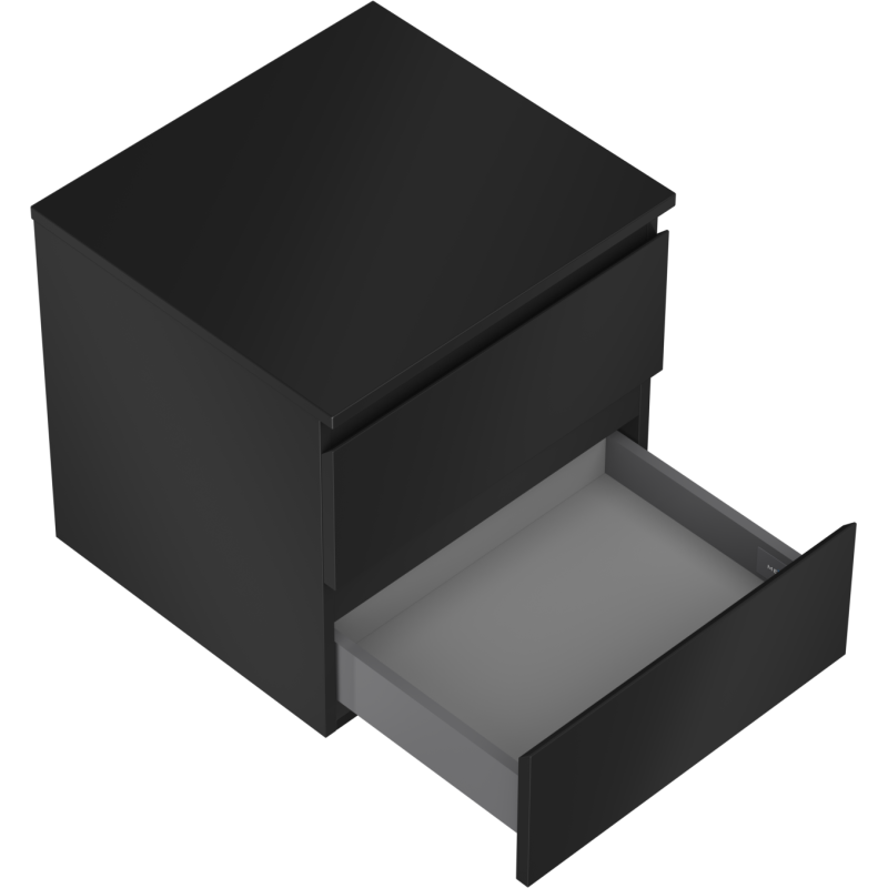 Mexen Orio vonios spintelė po kriaukle 50 cm su stalviršiu, 2 stalčiai, juoda mat - 91A10-05047-2-BFFC71