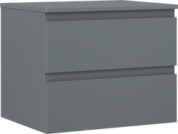 Mexen Orio vonios kambario spintelė po kriaukle 60 cm su stalviršiu, 2 stalčiai, matinė grafito - 91A10-06047-2-BFFC66