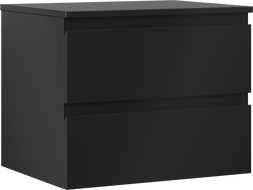 Mexen Orio vonios spintelė praustuvui 60 cm su stalviršiu, 2 stalčiai, juoda mat - 91A10-06047-2-BFFC71