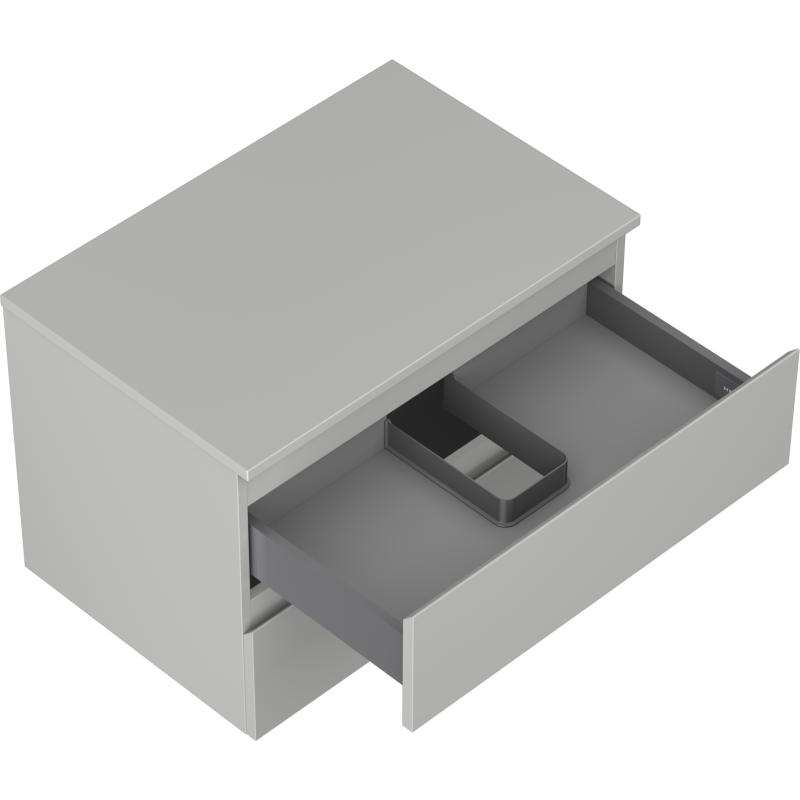 Mexen Orio vonios spintelė po praustuvu 70 cm su stalviršiu, 2 stalčiai, pilka matinė - 91A10-07047-2-BFFC62