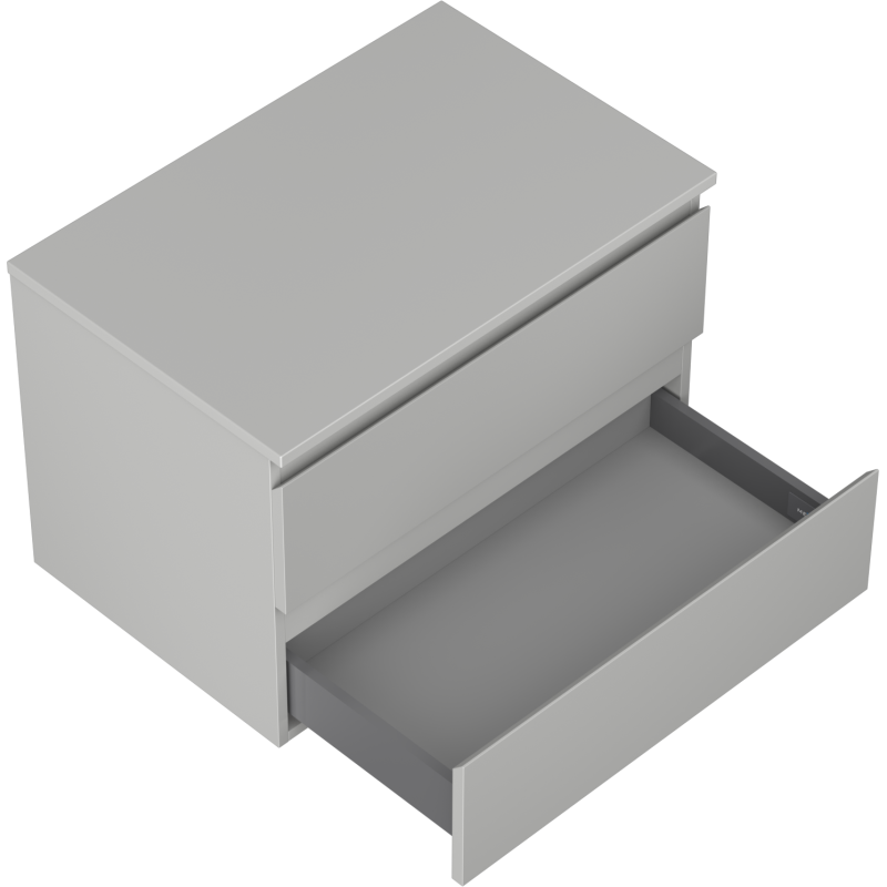 Mexen Orio vonios spintelė po praustuvu 70 cm su stalviršiu, 2 stalčiai, pilka matinė - 91A10-07047-2-BFFC62