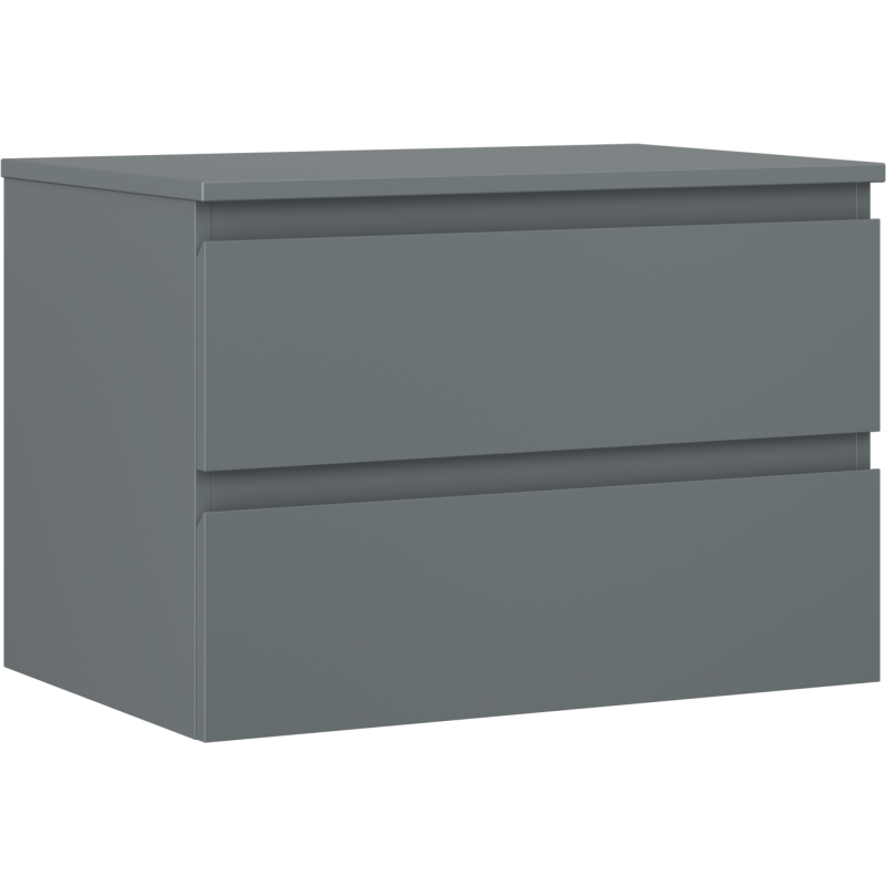 Mexen Orio vonios spintelė po praustuvu 70 cm su stalviršiu, 2 stalčiai, matinė grafito spalva - 91A10-07047-2-BFFC66