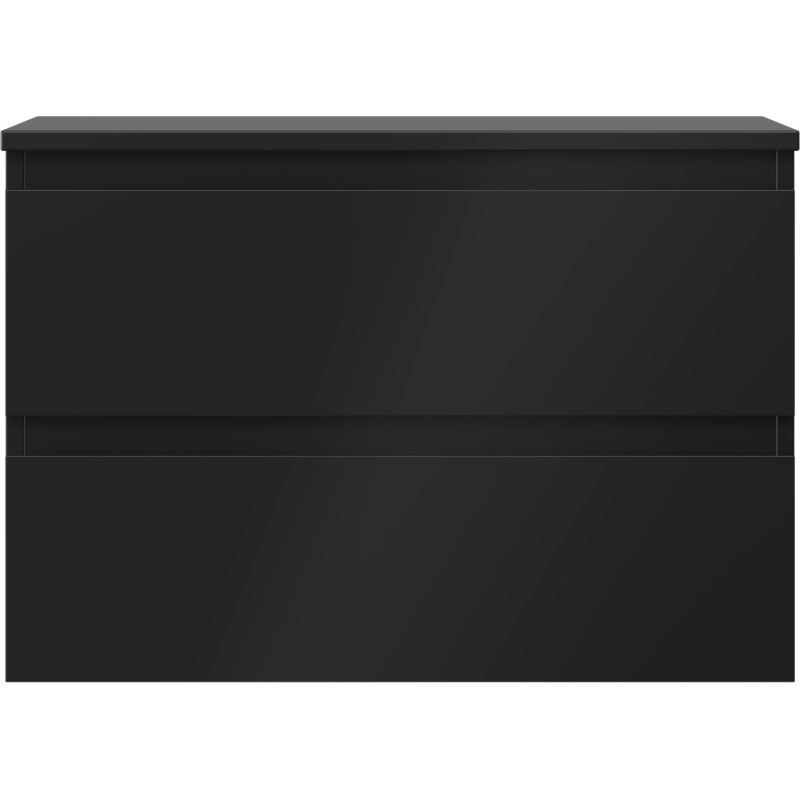 Mexen Orio vonios spintelė po praustuvu 70 cm su stalviršiu, 2 stalčiai, juoda matinė - 91A10-07047-2-BFFC71