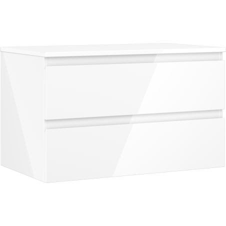 Mexen Orio vonios spintelė po kriaukle 80 cm su stalviršiu, 2 stalčiai, balta blizgi - 91A10-08047-2-BFFC00