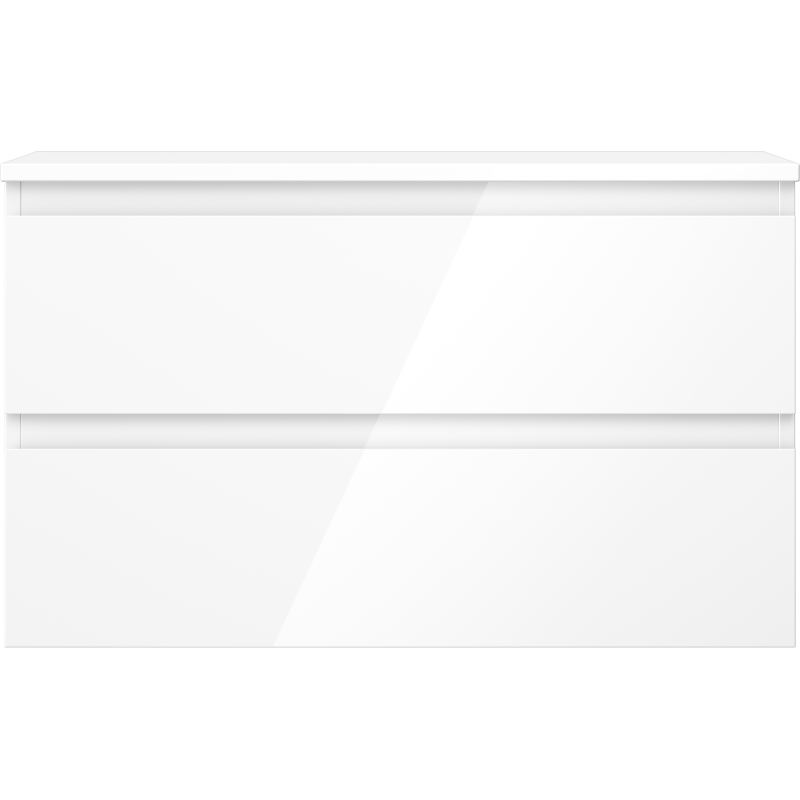 Mexen Orio vonios spintelė po kriaukle 80 cm su stalviršiu, 2 stalčiai, balta blizgi - 91A10-08047-2-BFFC00