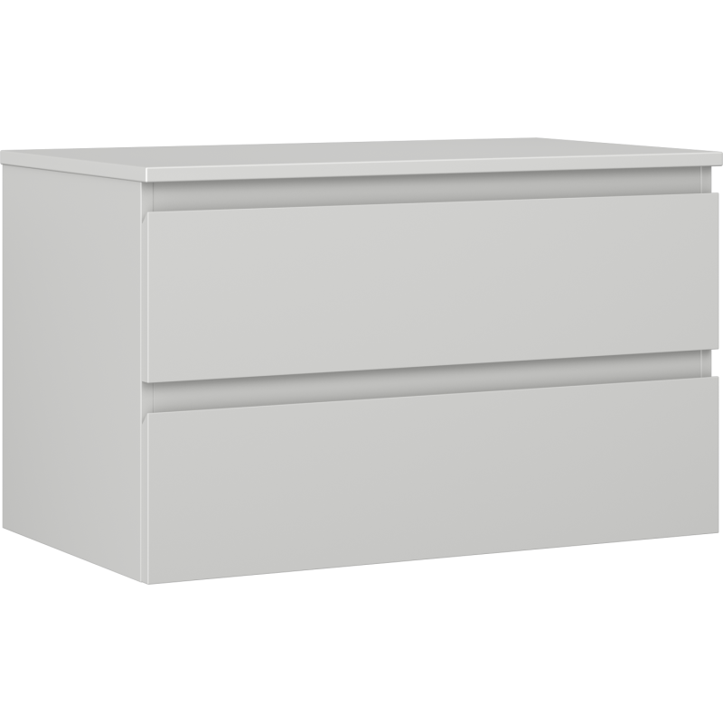 Mexen Orio vonios spintelė po praustuvu 80 cm su stalviršiu, 2 stalčiai, pilkai matinė - 91A10-08047-2-BFFC62