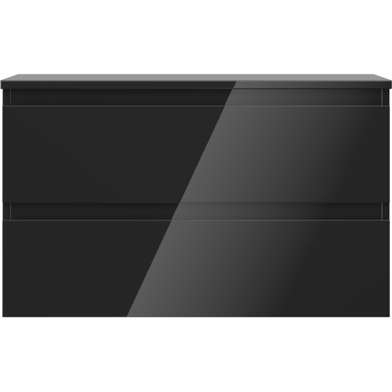 Mexen Orio vonios spintele su kriaukles paviršiumi 80 cm, 2 stalčiai, juodas blizgesys - 91A10-08047-2-BFFC70