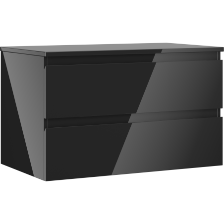 Mexen Orio vonios spintele su kriaukles paviršiumi 80 cm, 2 stalčiai, juodas blizgesys - 91A10-08047-2-BFFC70