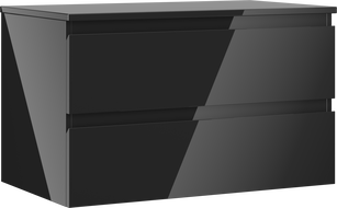 Mexen Orio vonios spintele su kriaukles paviršiumi 80 cm, 2 stalčiai, juodas blizgesys - 91A10-08047-2-BFFC70