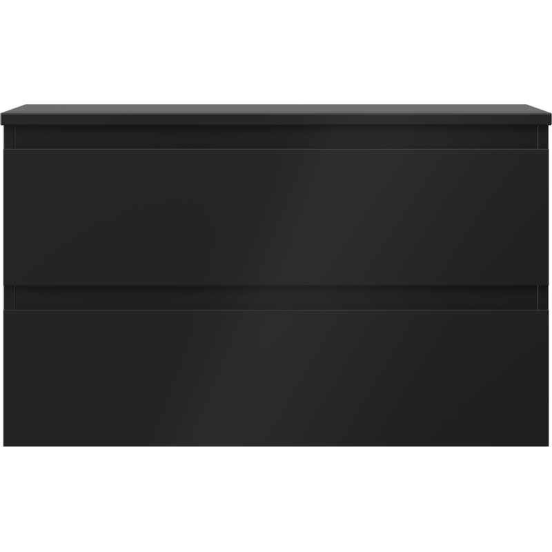 Mexen Orio vonios spintelė po praustuvu 80 cm su stalviršiu, 2 stalčiai, juoda matinė - 91A10-08047-2-BFFC71