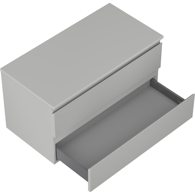 Mexen Orio vonios spintelė po praustuvu 90 cm su stalviršiu, 2 stalčiai, matinė pilka - 91A10-09047-2-BFFC62