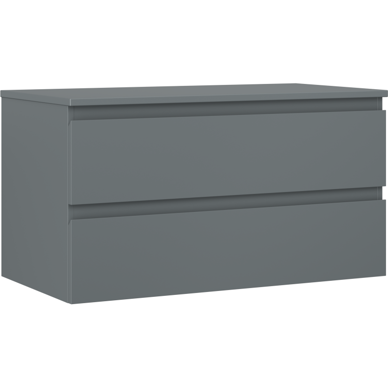 Mexen Orio vonios spintelė po kriaukle 90 cm su stalviršiu, 2 stalčiai, grafito matinis - 91A10-09047-2-BFFC66