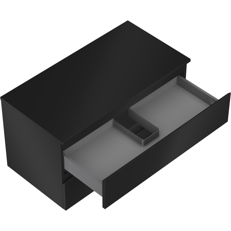 Mexen Orio vonios spintelė po praustuvu 90 cm su stalviršiu, 2 stalčiai, juoda matinė - 91A10-09047-2-BFFC71