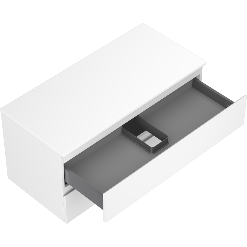 Mexen Orio vonios spintelė po praustuvu 100 cm su stalviršiu, 2 stalčiai, balta matinė - 91A10-10047-2-BFFC01