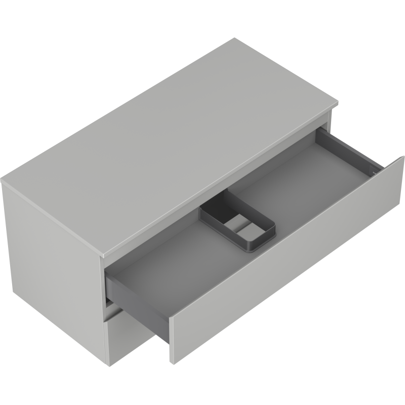 Mexen Orio vonios spintelė po praustuvu 100 cm su stalviršiu, 2 stalčiai, pilka matinė - 91A10-10047-2-BFFC62