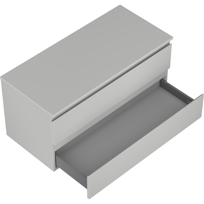 Mexen Orio vonios spintelė po praustuvu 100 cm su stalviršiu, 2 stalčiai, pilka matinė - 91A10-10047-2-BFFC62