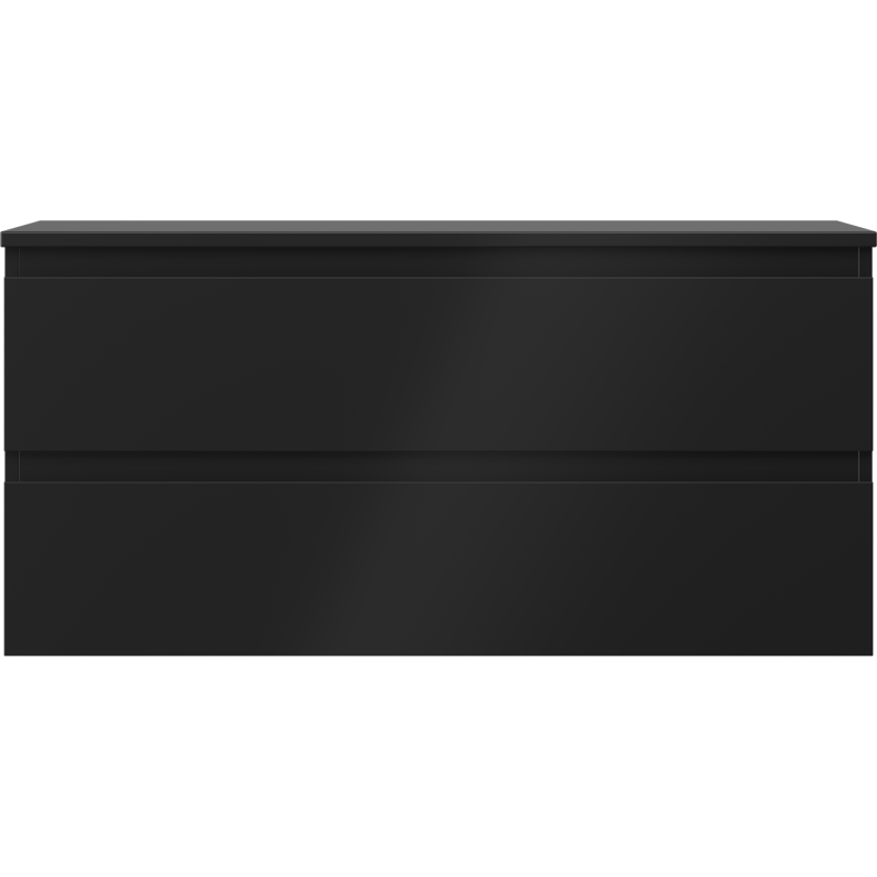 Mexen Orio vonios kambario spintelė po praustuvu 100 cm su stalviršiu, 2 stalčiai, juoda matinė - 91A10-10047-2-BFFC71