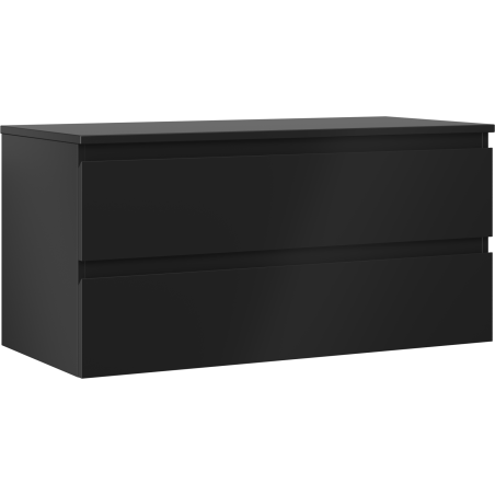 Mexen Orio vonios kambario spintelė po praustuvu 100 cm su stalviršiu, 2 stalčiai, juoda matinė - 91A10-10047-2-BFFC71