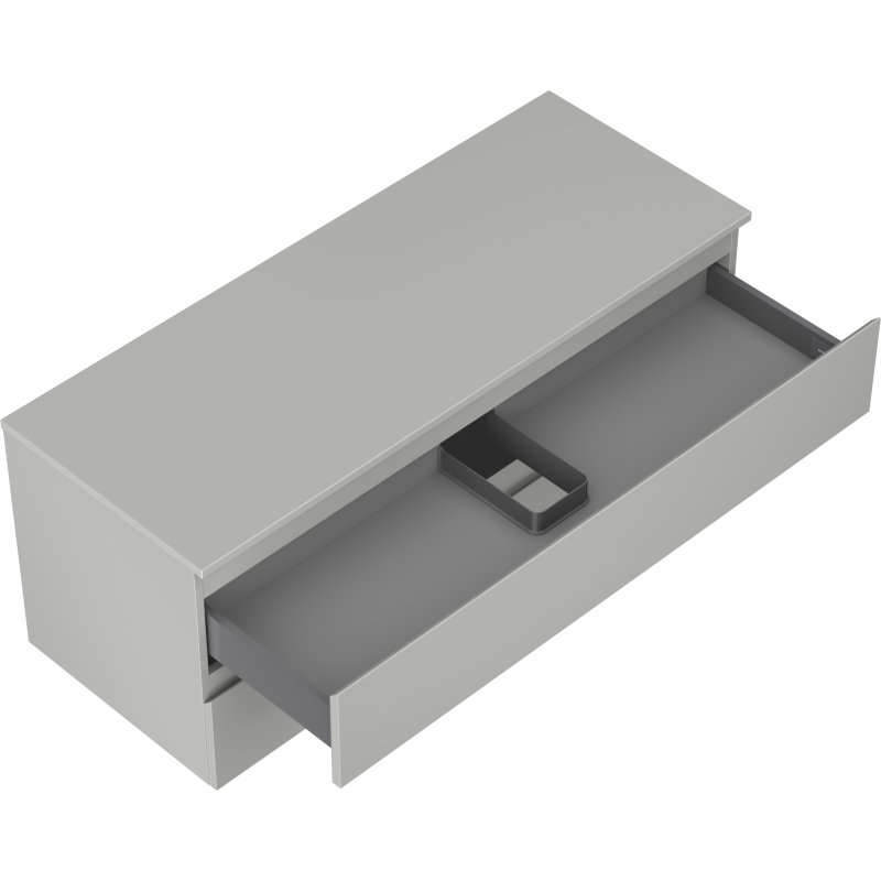 Mexen Orio vonios spintelė po praustuvu 120 cm su stalviršiu, 2 stalčiai, pilka matinė - 91A10-12047-2-BFFC62
