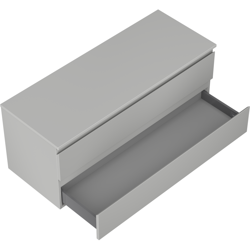 Mexen Orio vonios spintelė po praustuvu 120 cm su stalviršiu, 2 stalčiai, pilka matinė - 91A10-12047-2-BFFC62