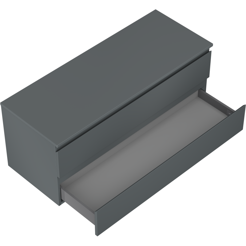 Mexen Orio vonios spintele po kriaukle 120 cm su stalviršiu, 2 stalčiai, matinė grafito spalva - 91A10-12047-2-BFFC66