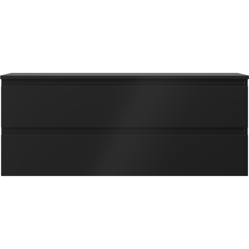 Mexen Orio vonios spintelė po praustuvu 120 cm su stalviršiu, 2 stalčiai, juoda matinė - 91A10-12047-2-BFFC71