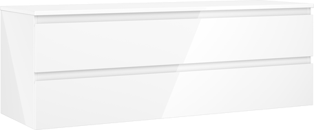 Mexen Orio vonios kambario spintelė po praustuvu 140 cm su stalviršiu, 2 stalčiai, baltas blizgesys - 91A10-14047-2-BFFC00