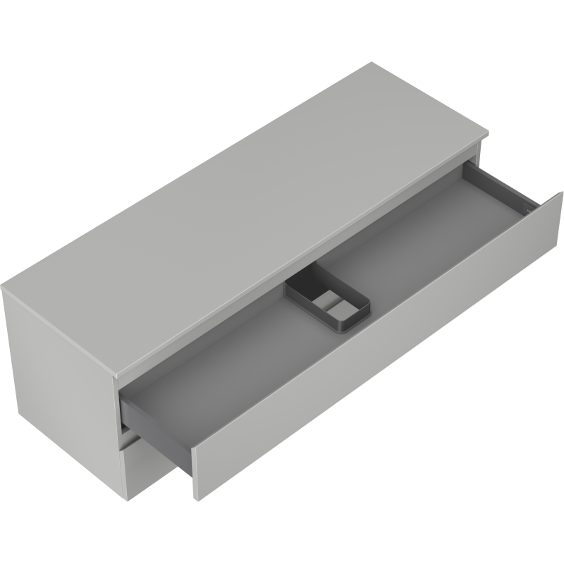 Mexen Orio vonios kambario spintelė su stalviršiu 140 cm, 2 stalčiai, pilka matinė - 91A10-14047-2-BFFC62