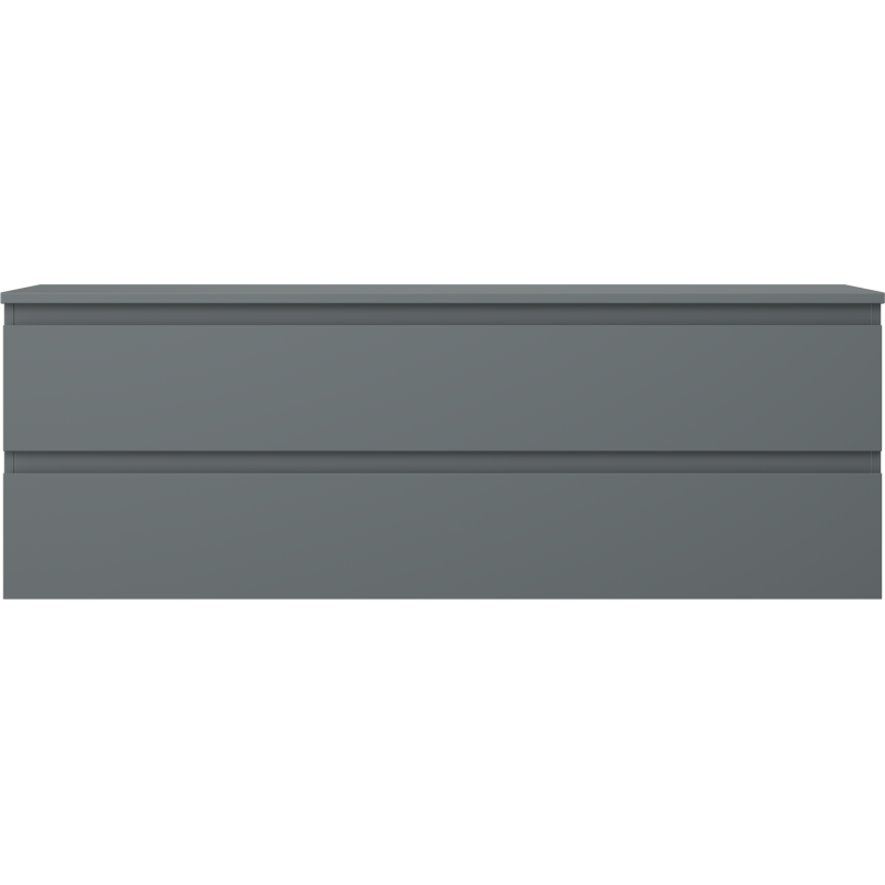 Mexen Orio vonios spintelė po praustuvu 140 cm su stalviršiu, 2 stalčiai, matinė grafito spalva - 91A10-14047-2-BFFC66