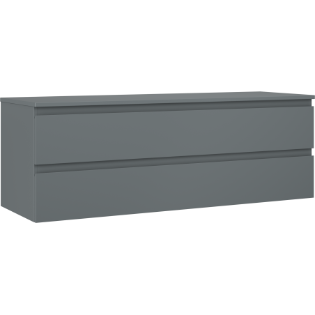 Mexen Orio vonios spintelė po praustuvu 140 cm su stalviršiu, 2 stalčiai, matinė grafito spalva - 91A10-14047-2-BFFC66