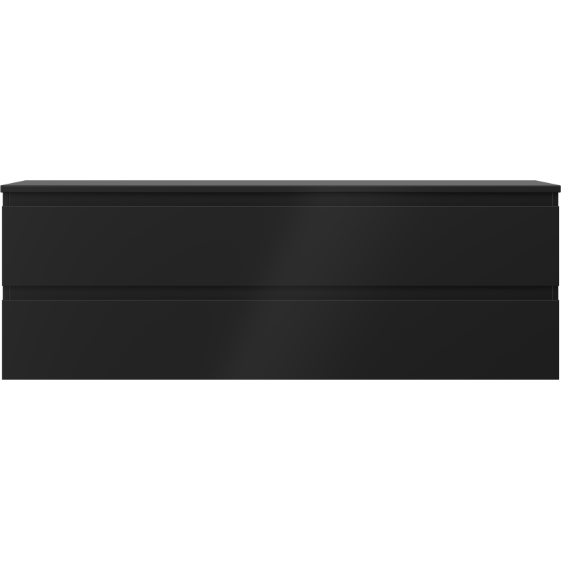 Mexen Orio vonios spintelė po praustuvu 140 cm su stalviršiu, 2 stalčiai, juoda matinė - 91A10-14047-2-BFFC71