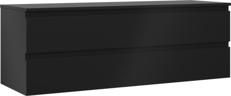 Mexen Orio vonios spintelė po praustuvu 140 cm su stalviršiu, 2 stalčiai, juoda matinė - 91A10-14047-2-BFFC71