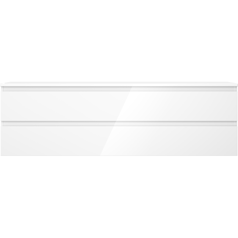 Mexen Orio vonios spintelė po praustuvu 160 cm su stalviršiu, 2 stalčiai, balta blizgi - 91A10-16047-2-BFFC00