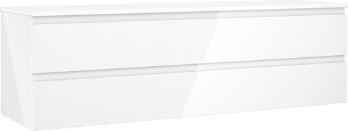 Mexen Orio vonios spintelė po praustuvu 160 cm su stalviršiu, 2 stalčiai, balta blizgi - 91A10-16047-2-BFFC00