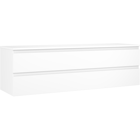 Mexen Orio vonios spintelė po kriaukle 160 cm su stalviršiu, 2 stalčiai, balta matinė - 91A10-16047-2-BFFC01