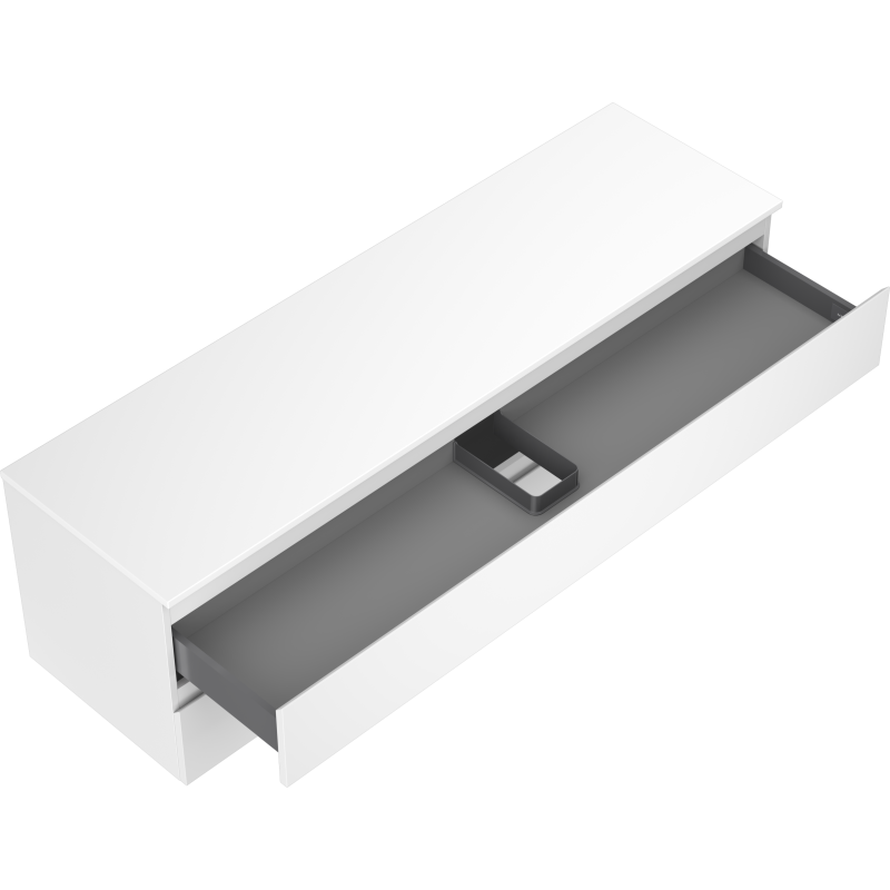 Mexen Orio vonios spintelė po kriaukle 160 cm su stalviršiu, 2 stalčiai, balta matinė - 91A10-16047-2-BFFC01