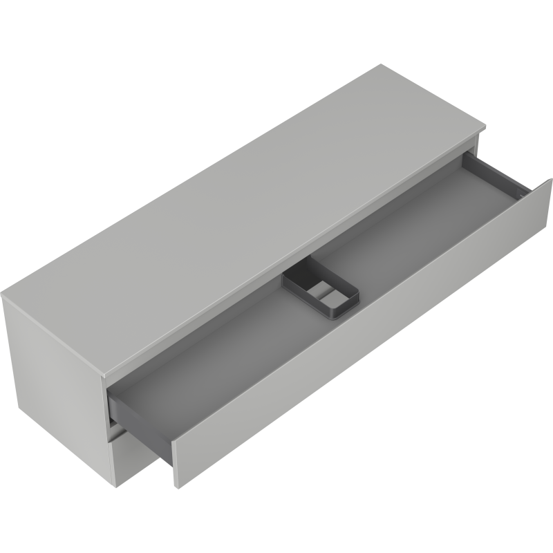 Mexen Orio vonios spintelė po praustuvu 160 cm su stalviršiu, 2 stalčiai, pilka matinė - 91A10-16047-2-BFFC62